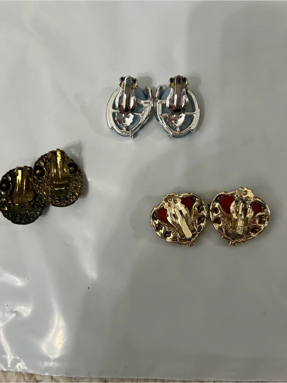 3 pairs of Vintage Clip On Earrings